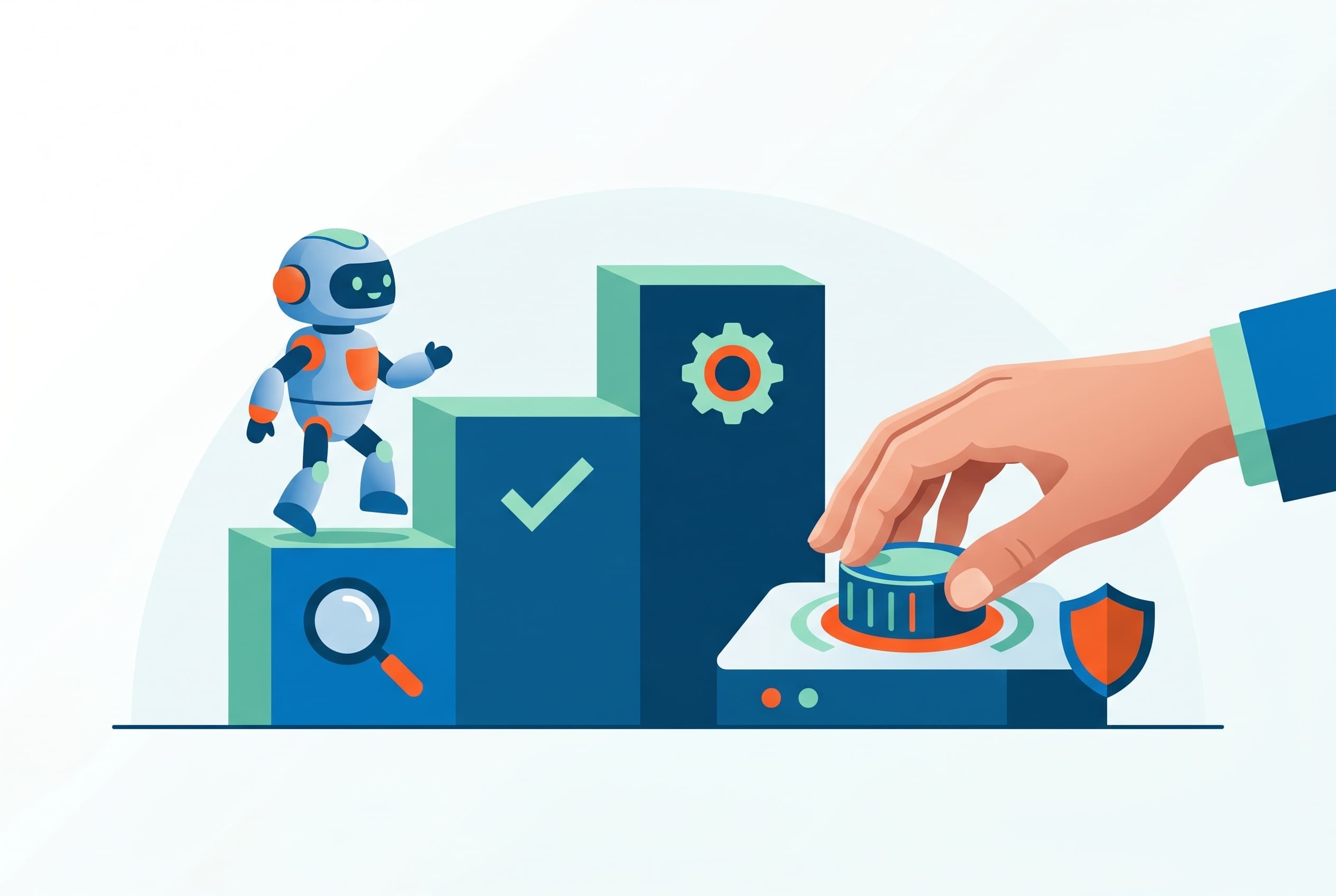 Dirigeant qui garde la main sur un agent IA travaillant en autonomie encadrée