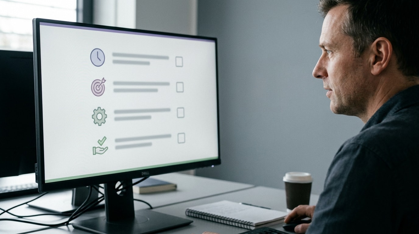 Dirigeant de PME qui évalue la rentabilité d'un projet d'automatisation IA